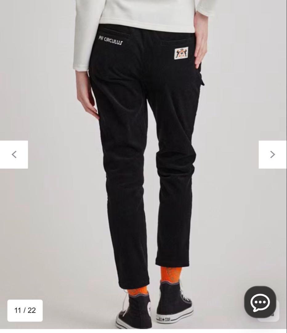 【美品】PW CIRCULUS レディースゴルフ用コーデュロイテーパードパンツ