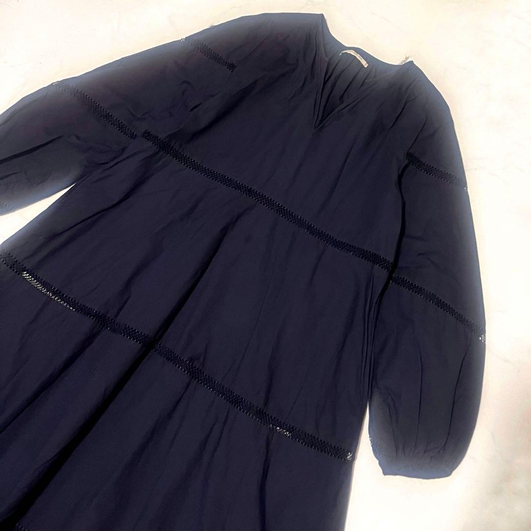 完売希少　ヌキテパ　五明祐子　ポプリンレースロングドレス　コットン　インド　S