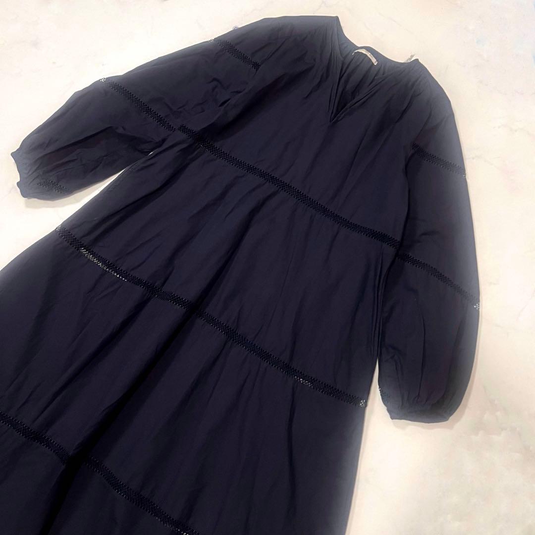 完売希少　ヌキテパ　五明祐子　ポプリンレースロングドレス　コットン　インド　S