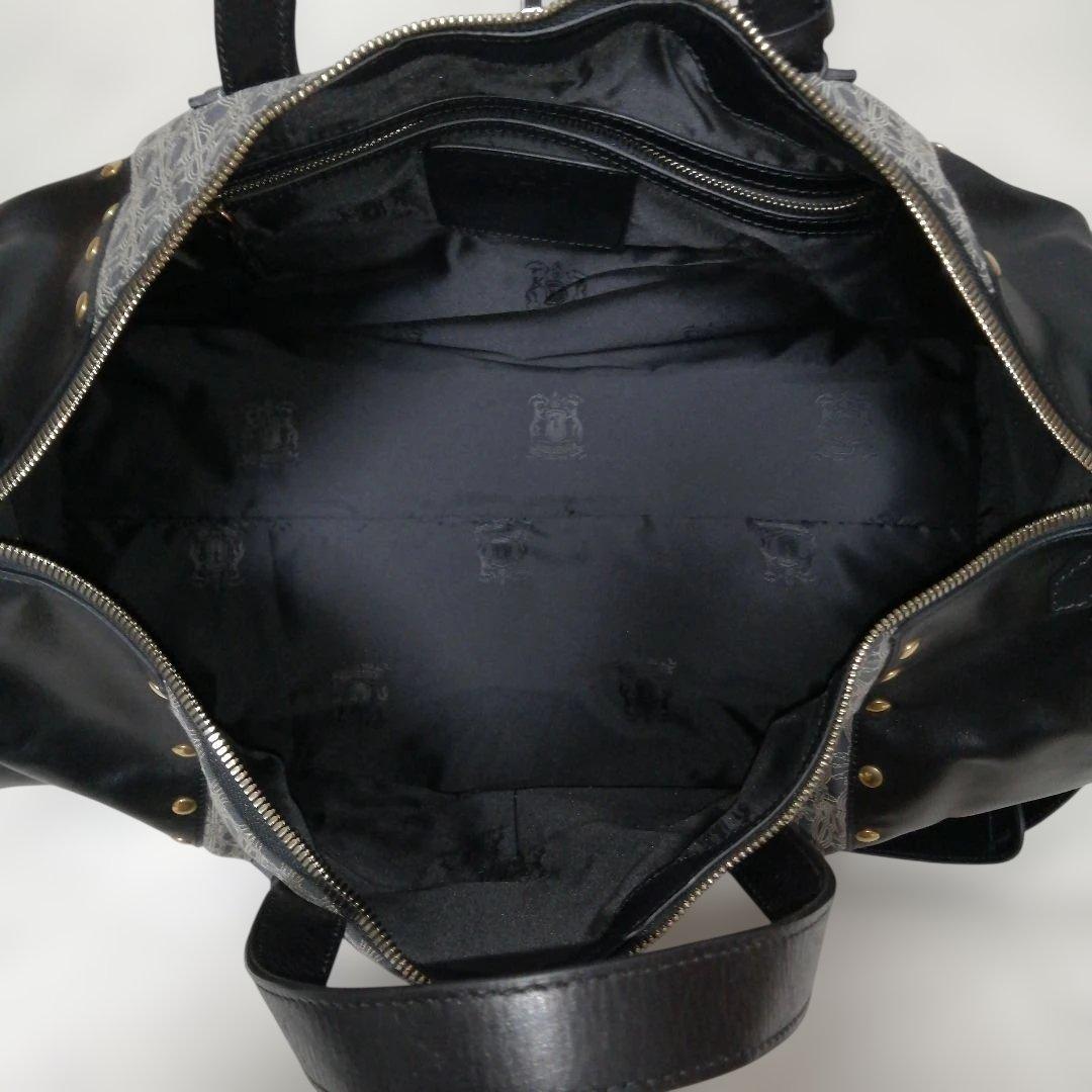 TRUSSARDI トラサルディ レザー×総柄 ボストンバッグ 美品✨