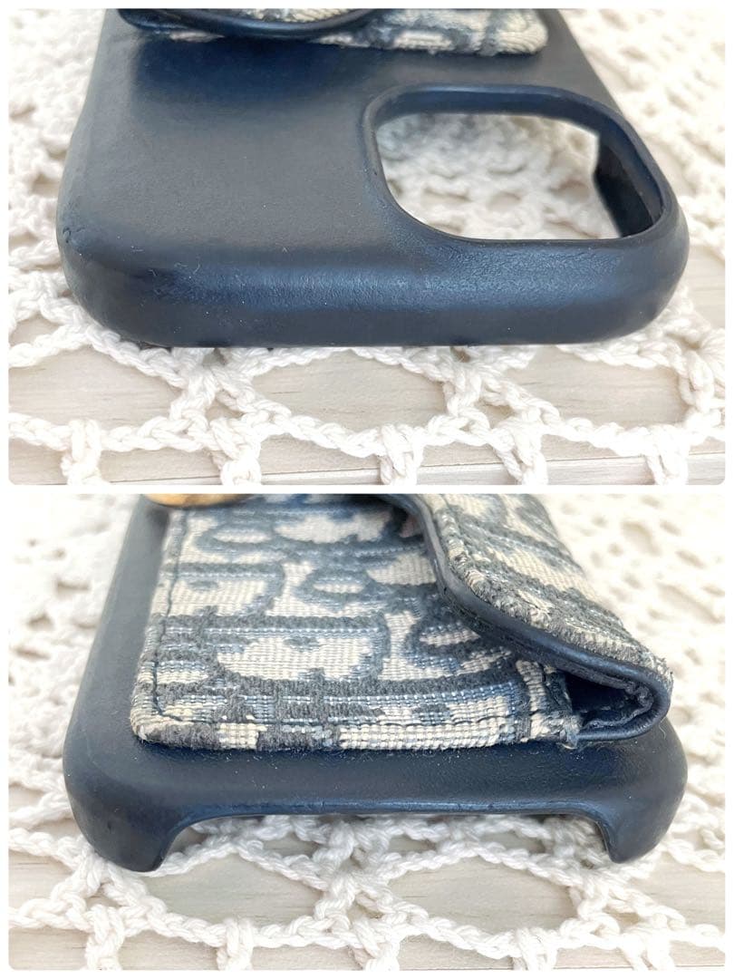 美品Dior iPhoneケース　アイフォン15オブリーク　サドル　ネイビー
