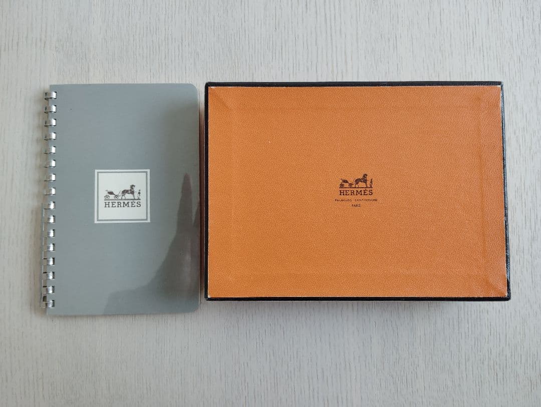 HERMES エルメス 手帳カバー アジェンダ ブラックボックスカーフ ノート付