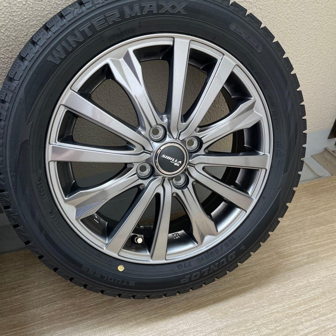 スタッドレスタイヤ ホイールセット（ダンロップ15インチ　シビラ）　ハスラー