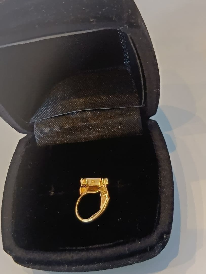 【ヴァンドーム青山】 K18YG ガーネットダイヤ フープピアス 片耳