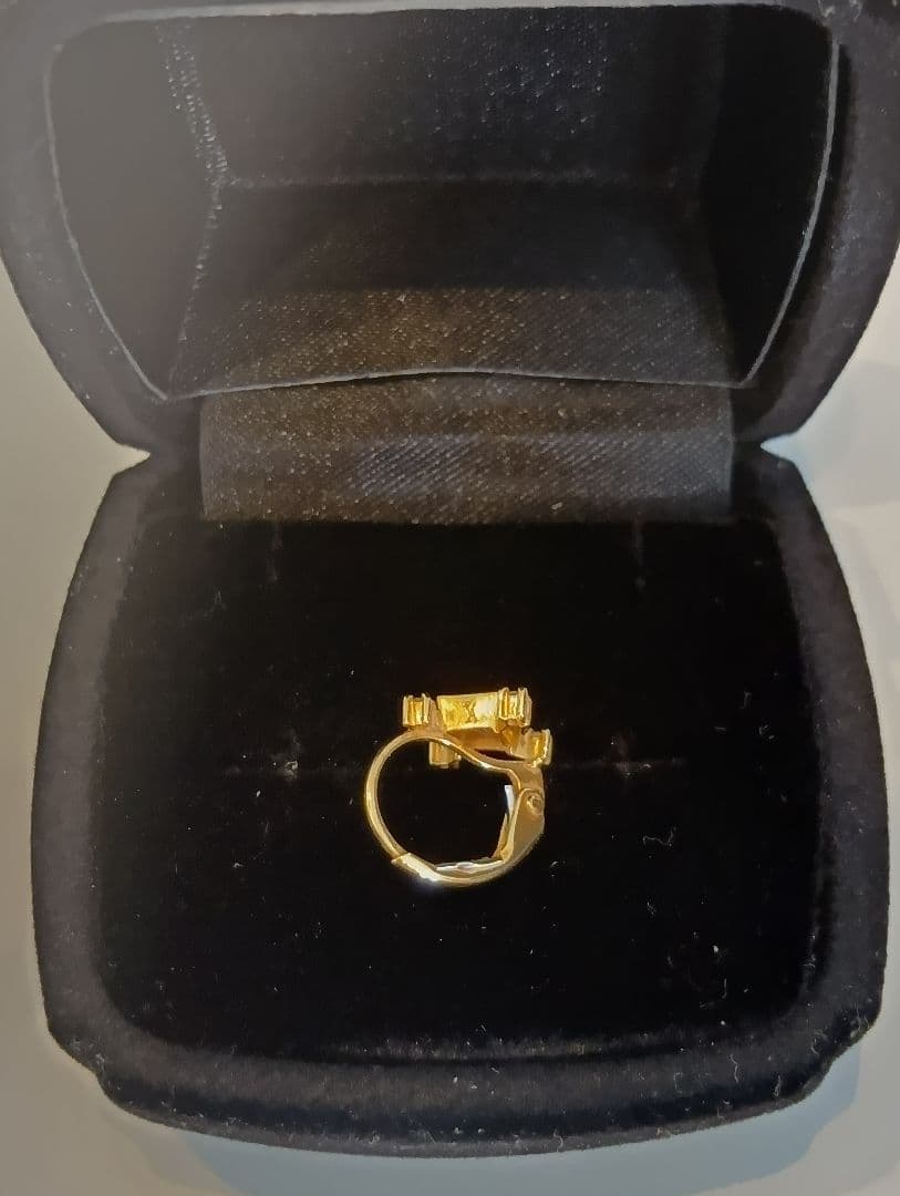 【ヴァンドーム青山】 K18YG ガーネットダイヤ フープピアス 片耳