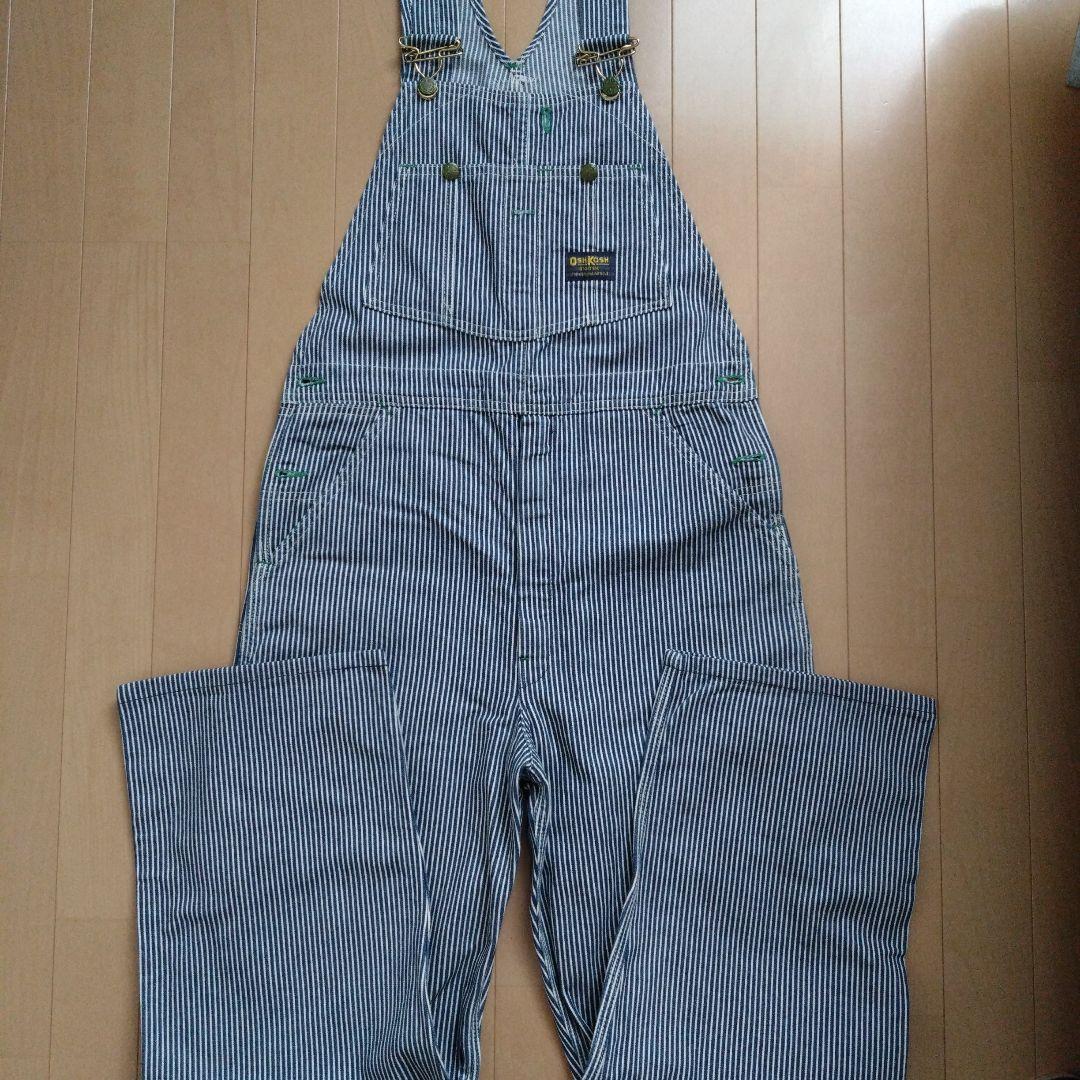 90's OSHKOSH オーバーオール USA製 ヒッコリーストライプ
