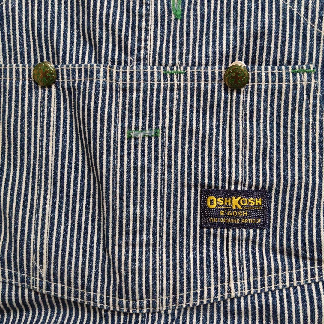 90's OSHKOSH オーバーオール USA製 ヒッコリーストライプ