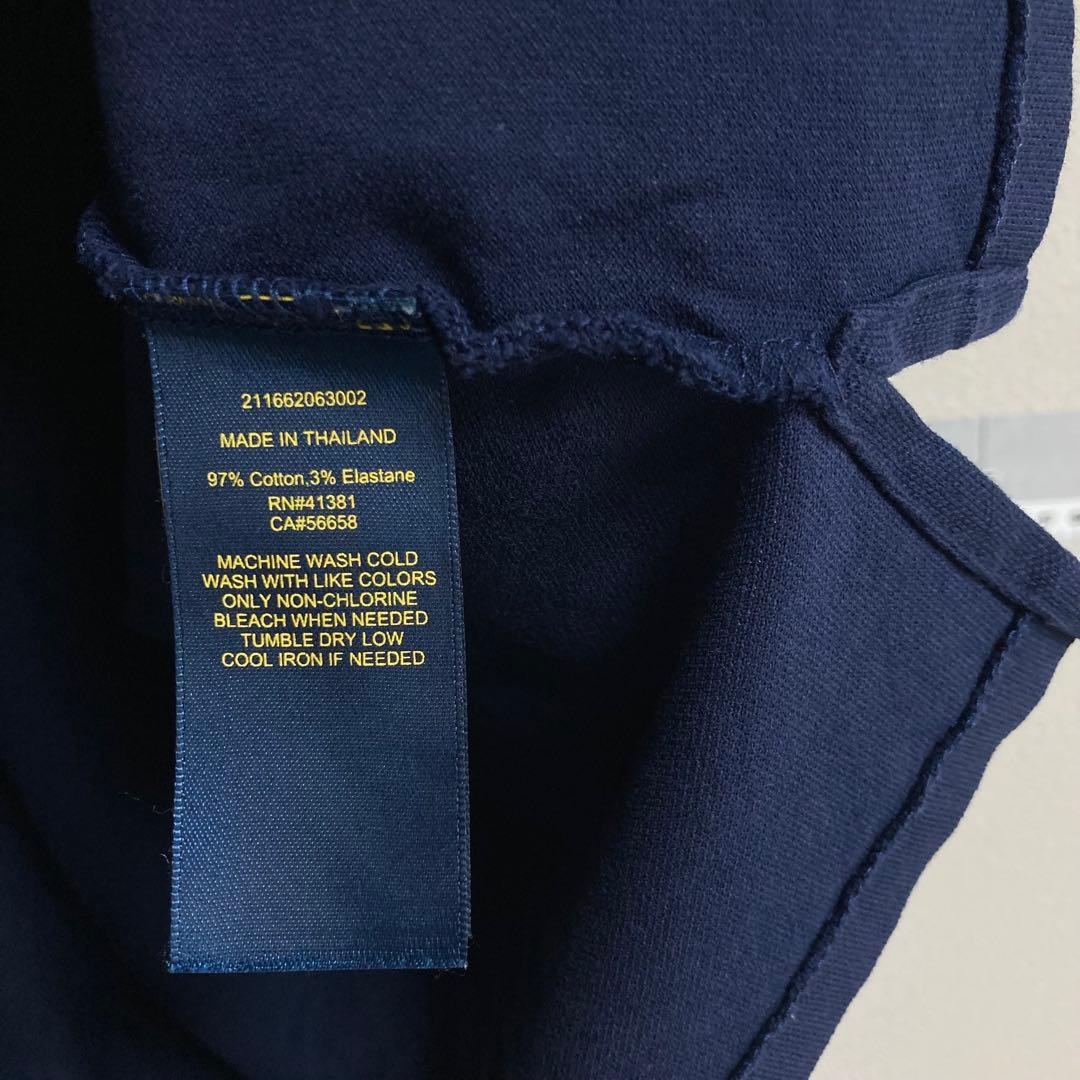 ポロラルフローレン RALPH LAUREN ポロシャツ ５つボタン 紺色 XL