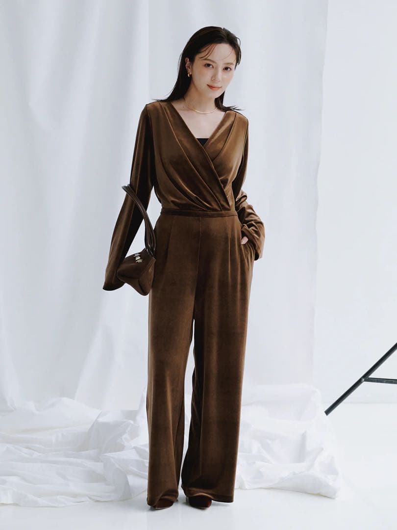 anuans 新品未使用品　ベロアカットオールインワン - BROWN / 1