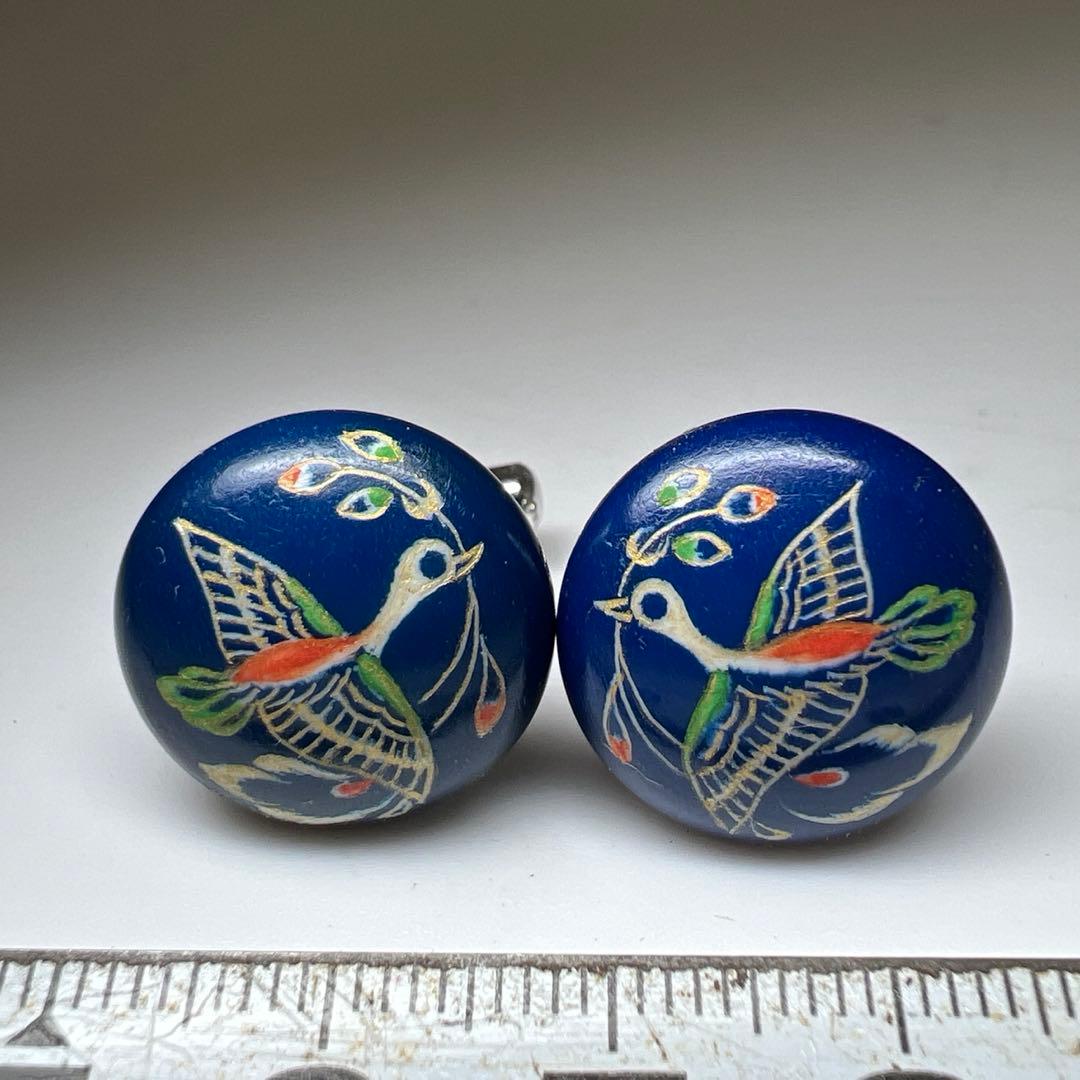 人間国宝　吉田文之　極上正倉院文様カフス一対　共箱　9g 東Y7-0819⭐︎2F