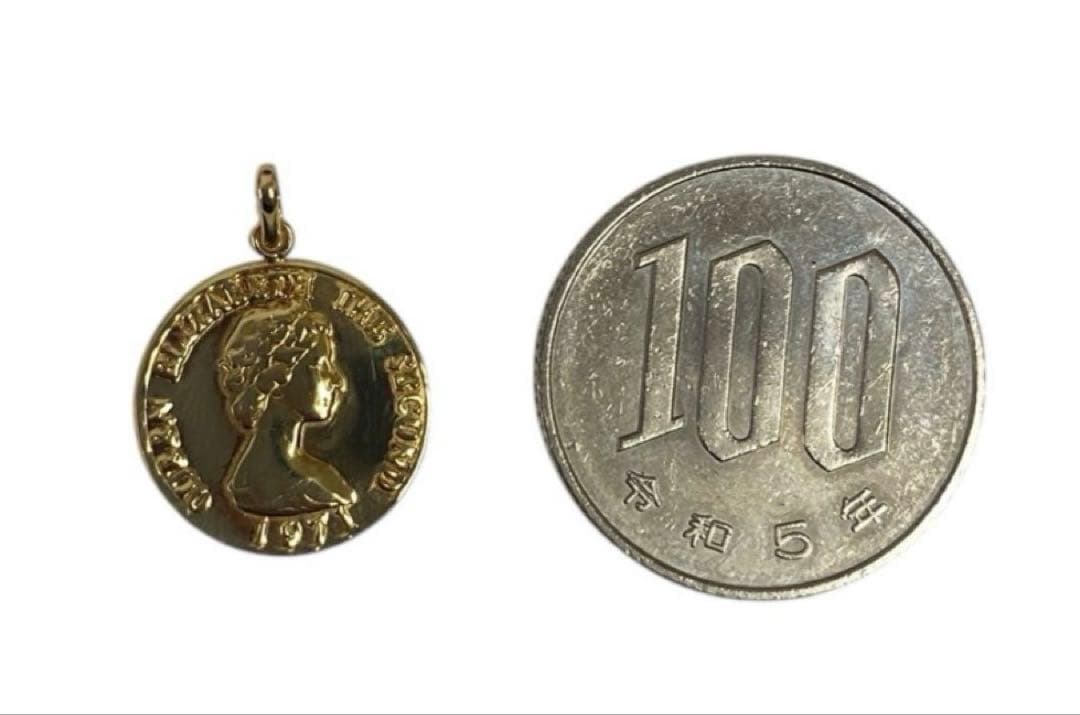 モ*ジ様 K18YG 18金 エリザベス ペンダントトップ 14ミリ 0.