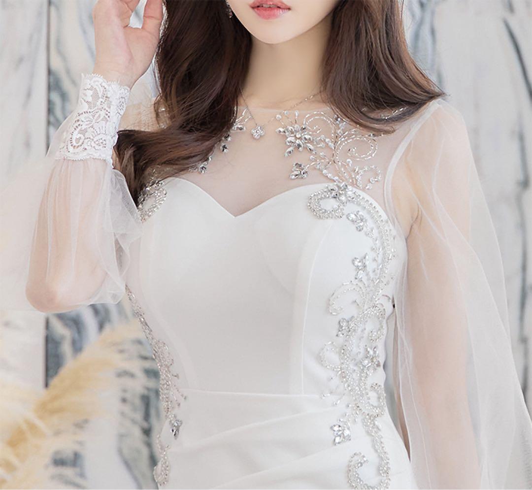 シースルービジューレース♡キャバドレス ミニドレス ジュエルズ ローブドフルール