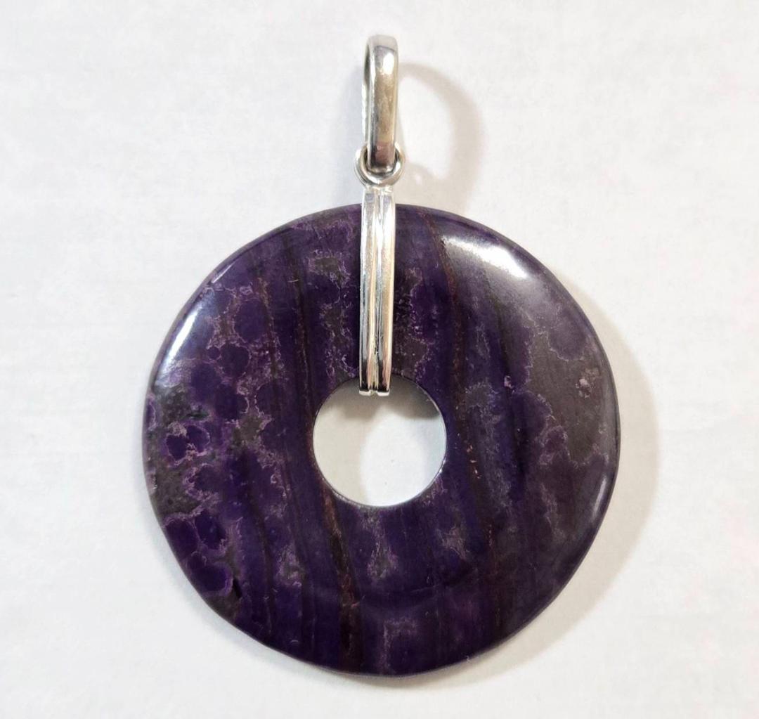 スギライト ペンダントトップ 三大ヒーリングストーン バチカン部 K18WG