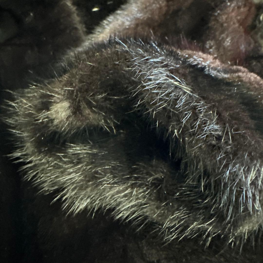 LANVIN SAGA MINK サガミンク 銀ラベル　サガミンクコート黒