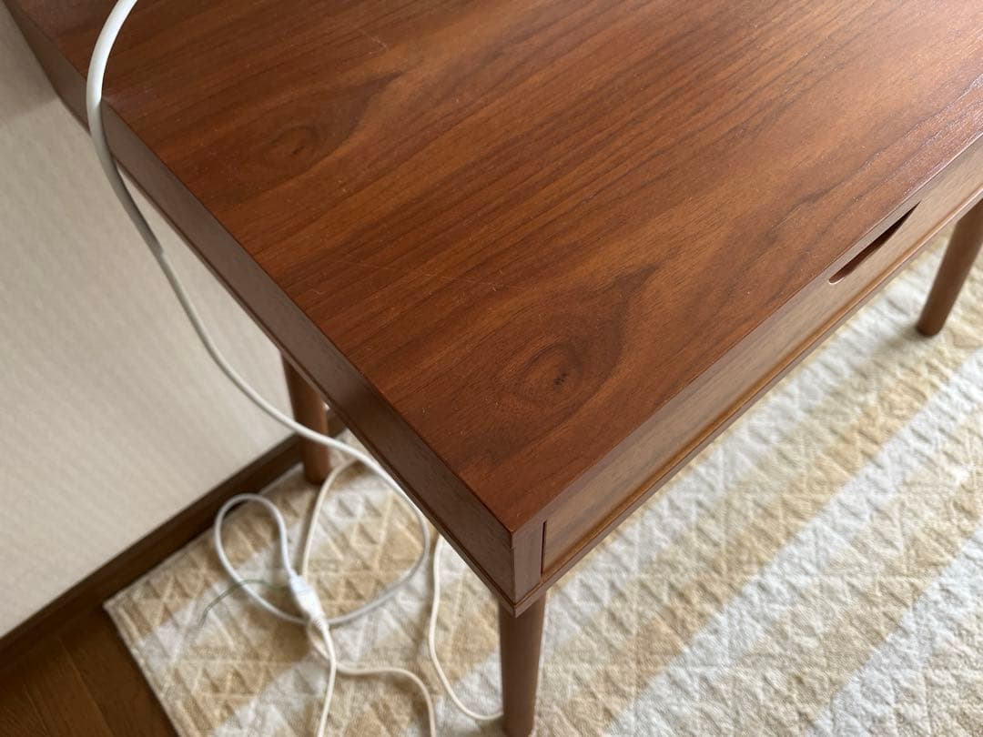 北欧ウッドデスク　引き出し付　パソコンデスク