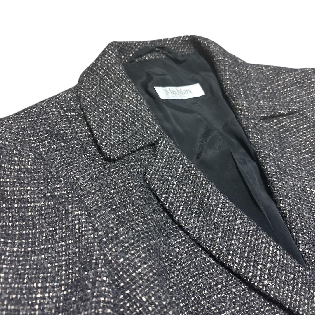 【新品・タグ付き】MaxMara ツイードテーラードジャケット　シルク混　42