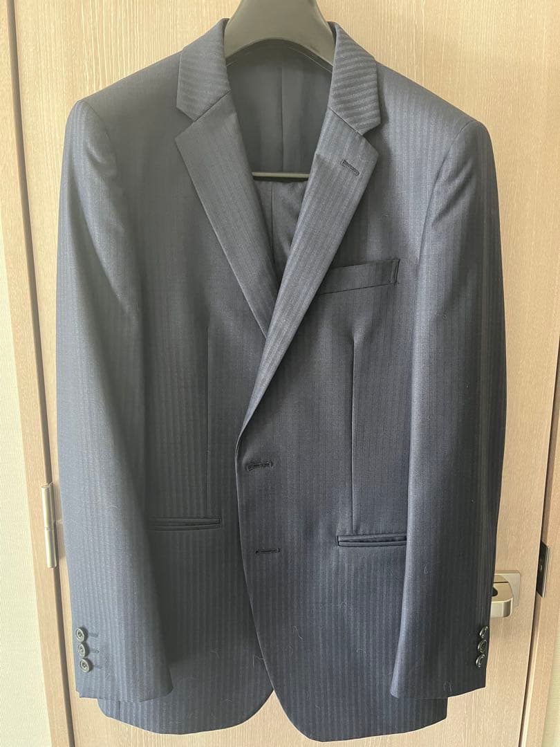 TAKEO KIKUCHI ネイビー ストライプ スーツ