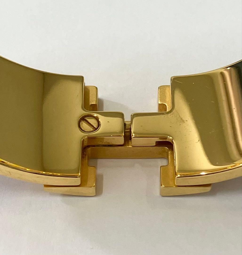 HERMES エルメス クリッククラック PM バングル ピンク ゴールド