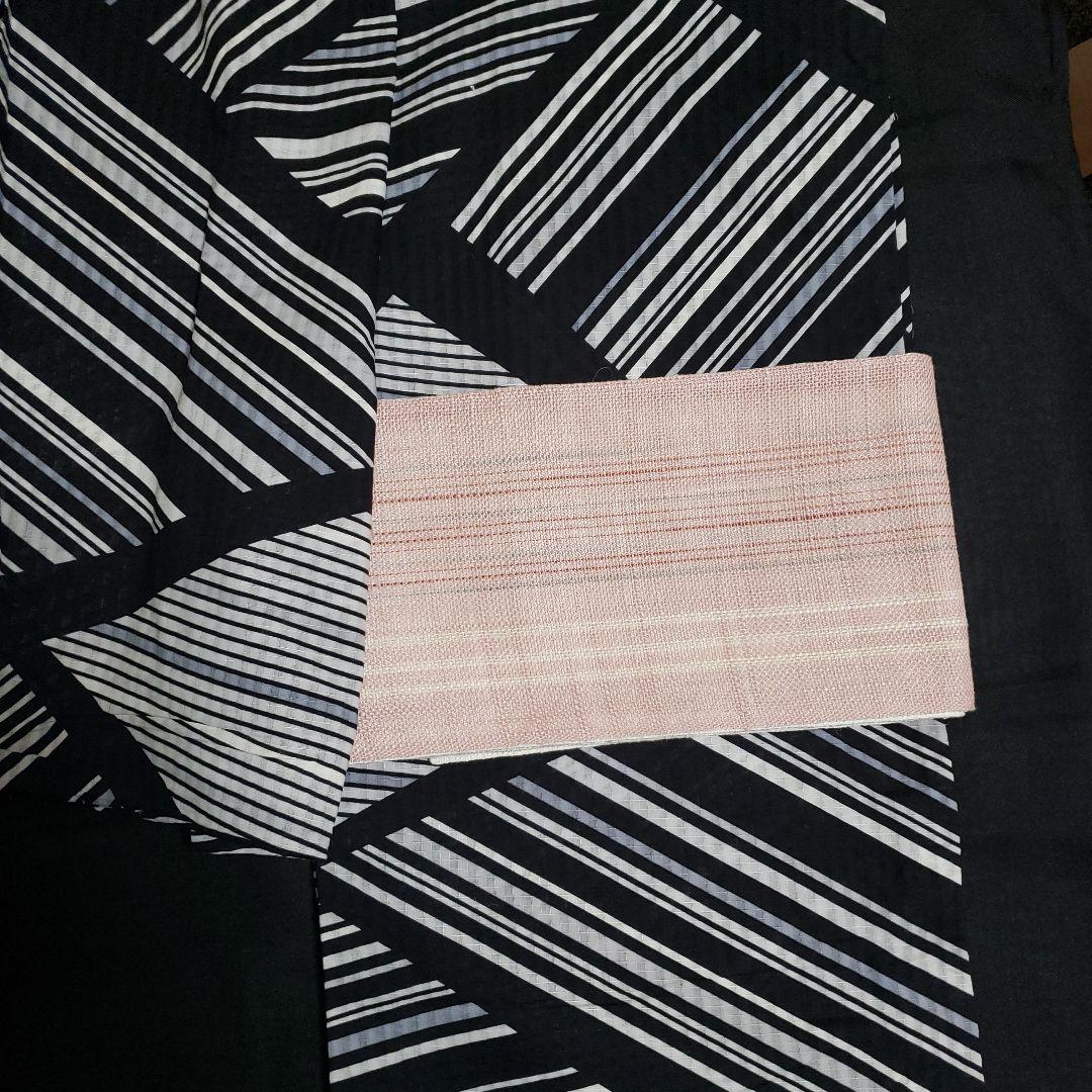 高級日本製 【夢工房】麻100％半幅帯