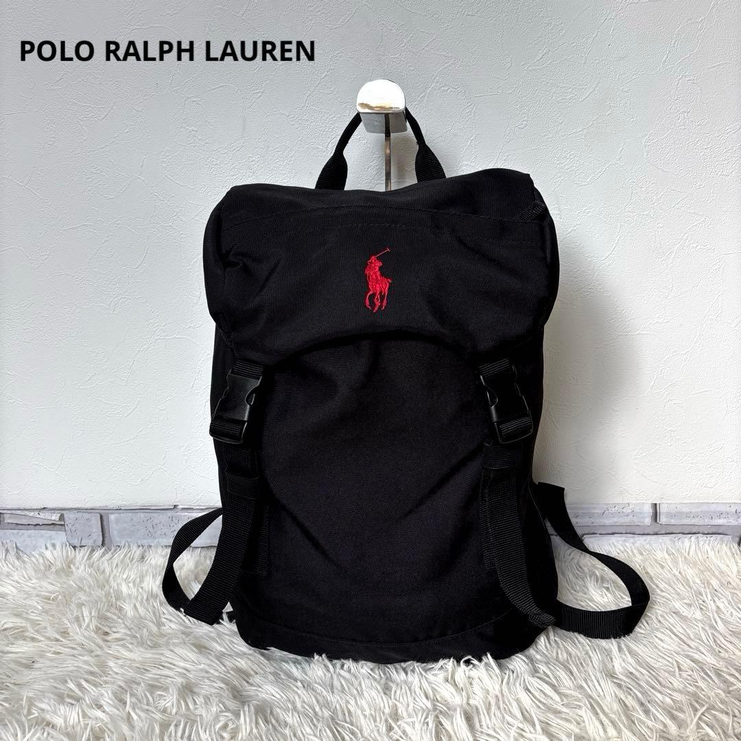 美品☆【ポロラルフローレン】ポニー　ブラック　バックパック　リュック　y2k