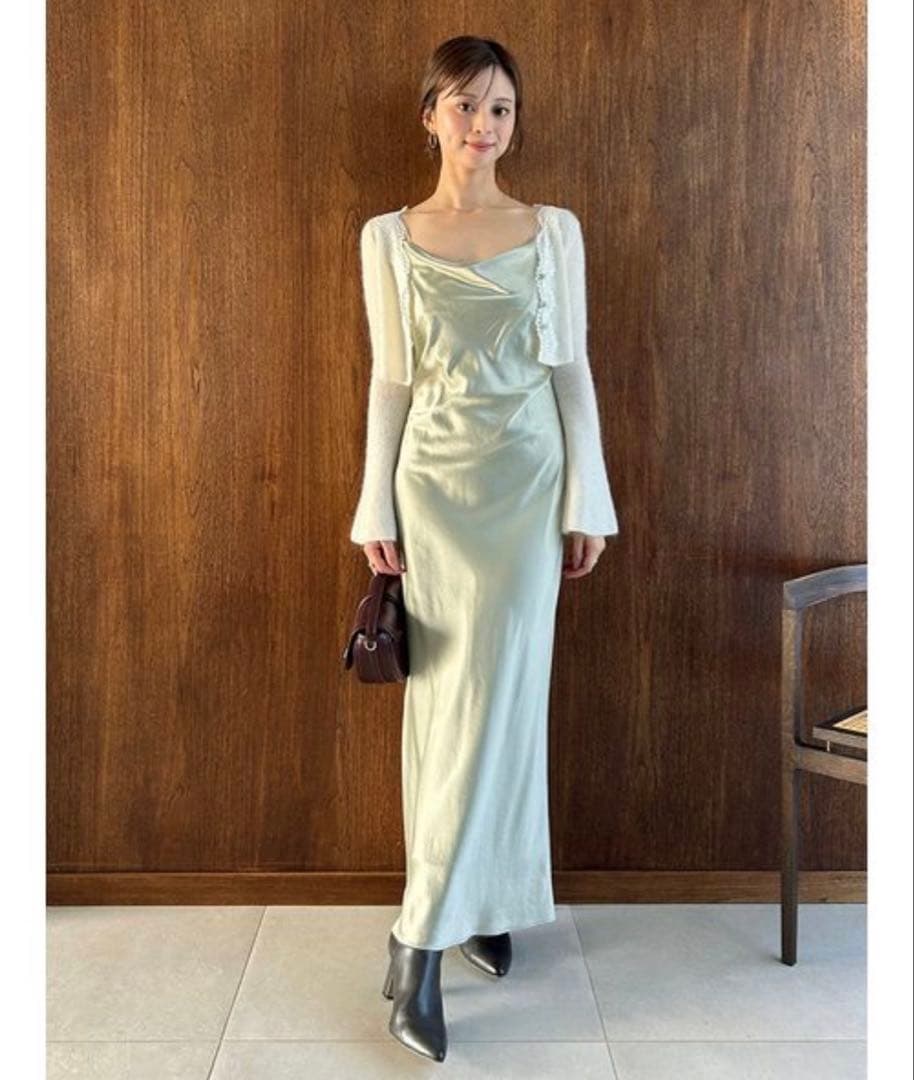 snidel スナイデル キャミワンピースモヘアカーディガンセット ホワイト