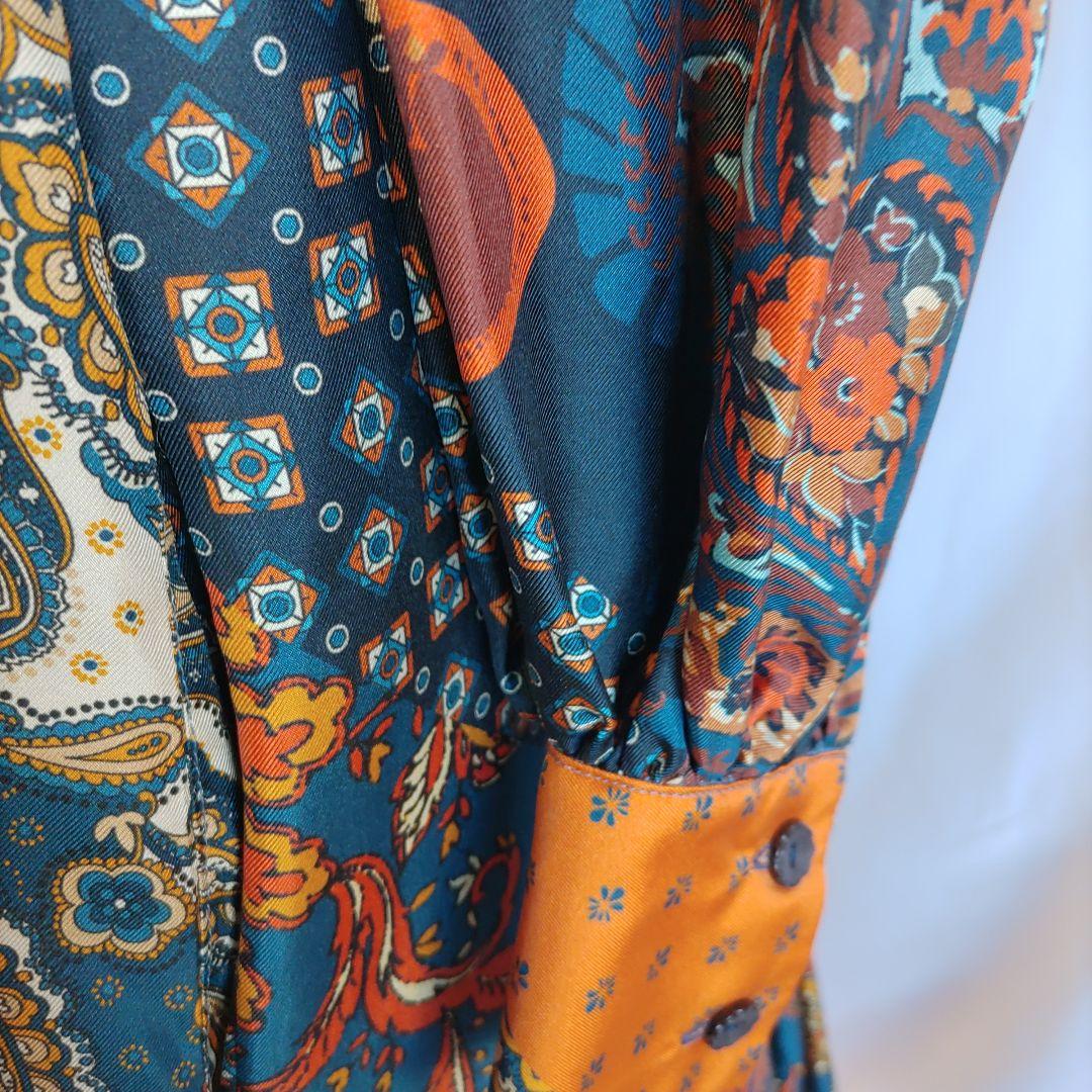 Evi Grintela シルク100％ シャツワンピース ペイズリー 総柄