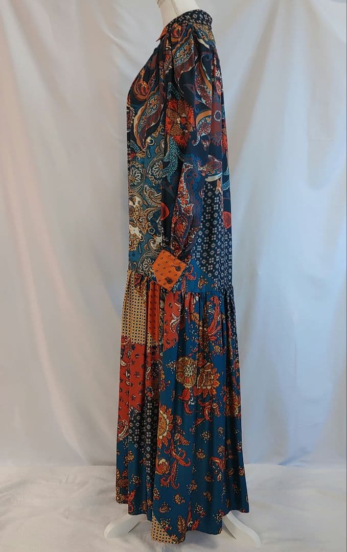 Evi Grintela シルク100％ シャツワンピース ペイズリー 総柄