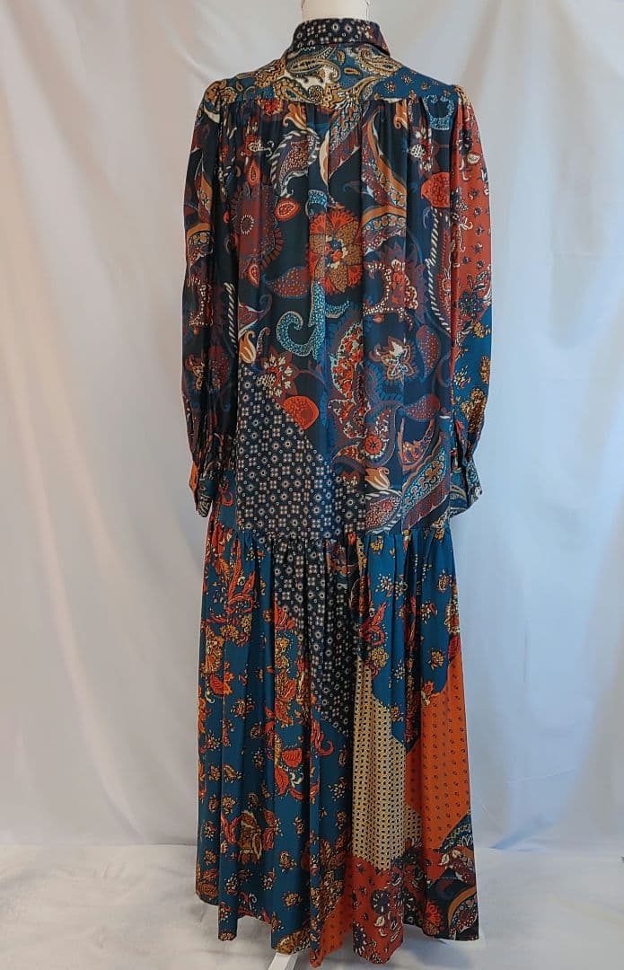 Evi Grintela シルク100％ シャツワンピース ペイズリー 総柄