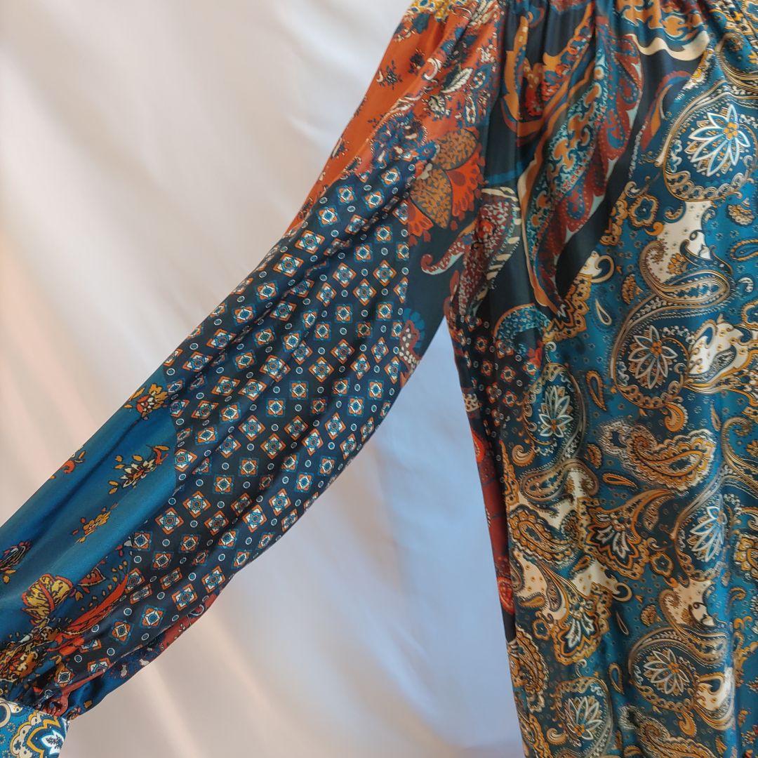 Evi Grintela シルク100％ シャツワンピース ペイズリー 総柄