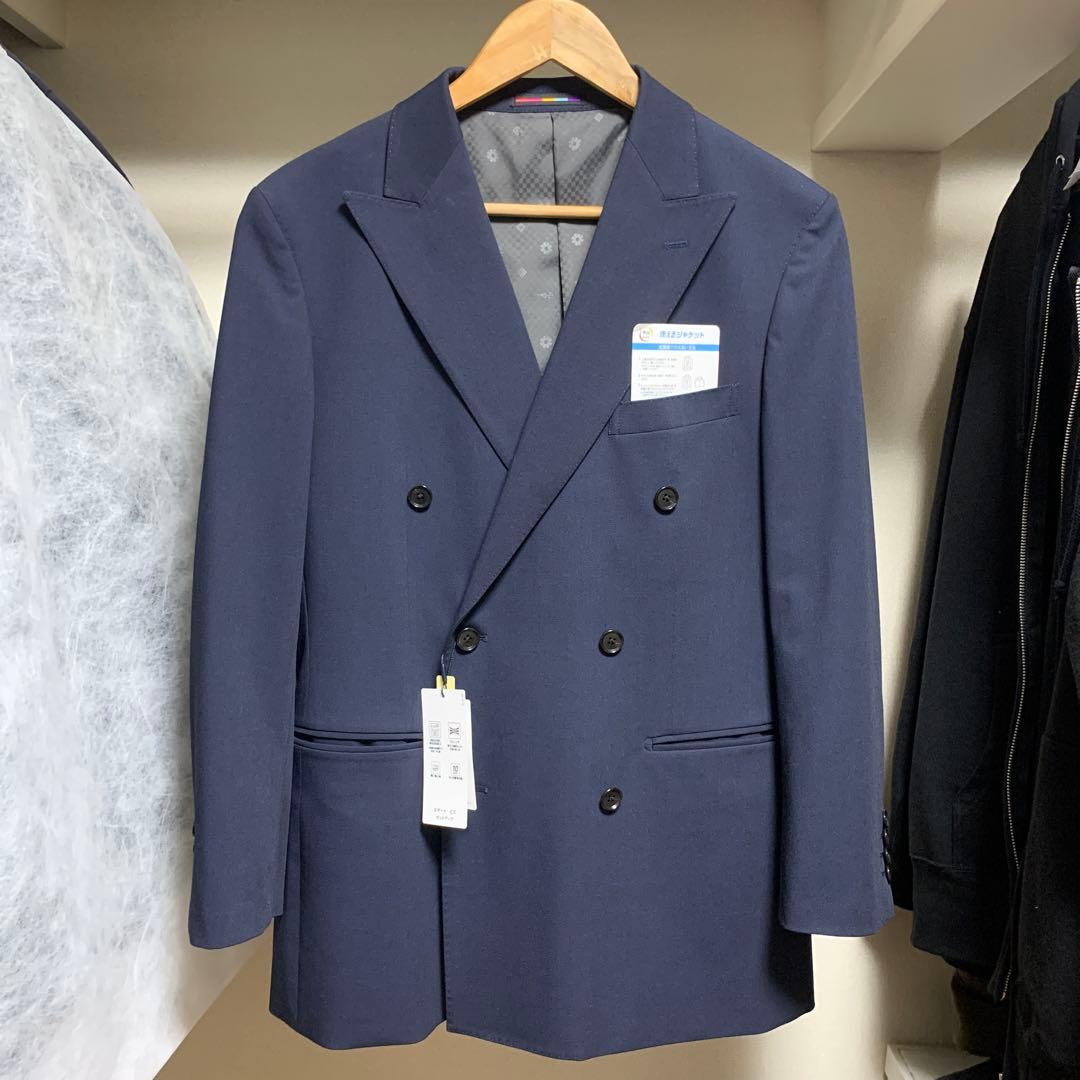 【新品未使用】ORIHICAオリヒカダブルスーツジャケットネイビー