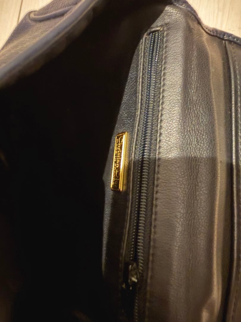 クリスチャンディオール/ヴィンテージ/オーバル金具付き2WAYレザーバッグ