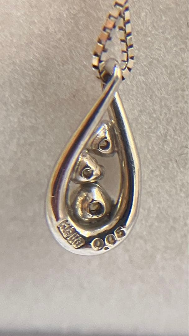 k18 WG ネックレス　ダイヤモンド　0.05ct ベネチアン