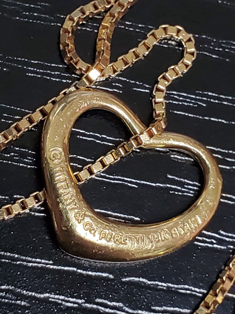 Tiffany ティファニービンテージ 金 オープンハート 18k k18