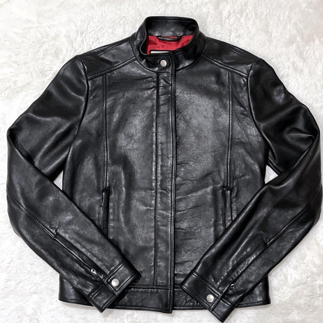 【現行 ✨美品✨サイズ40】GUCCI ラムレザーシングルライダースジャケット