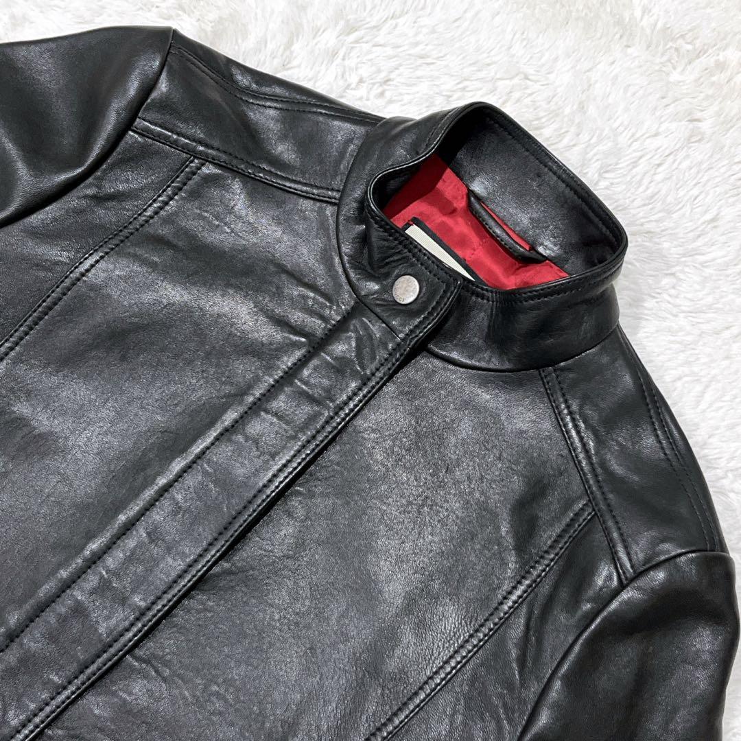 【現行 ✨美品✨サイズ40】GUCCI ラムレザーシングルライダースジャケット