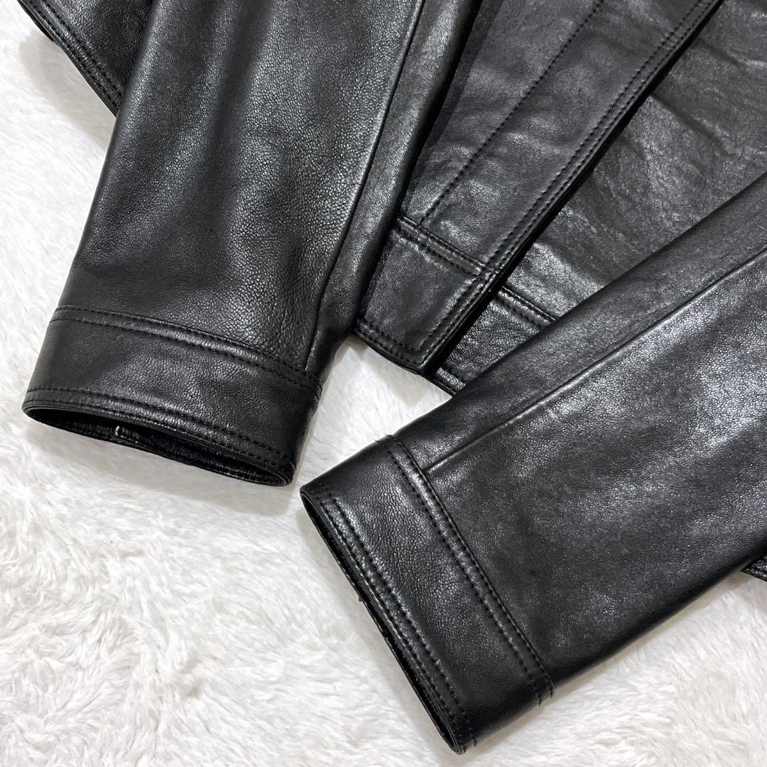 【現行 ✨美品✨サイズ40】GUCCI ラムレザーシングルライダースジャケット