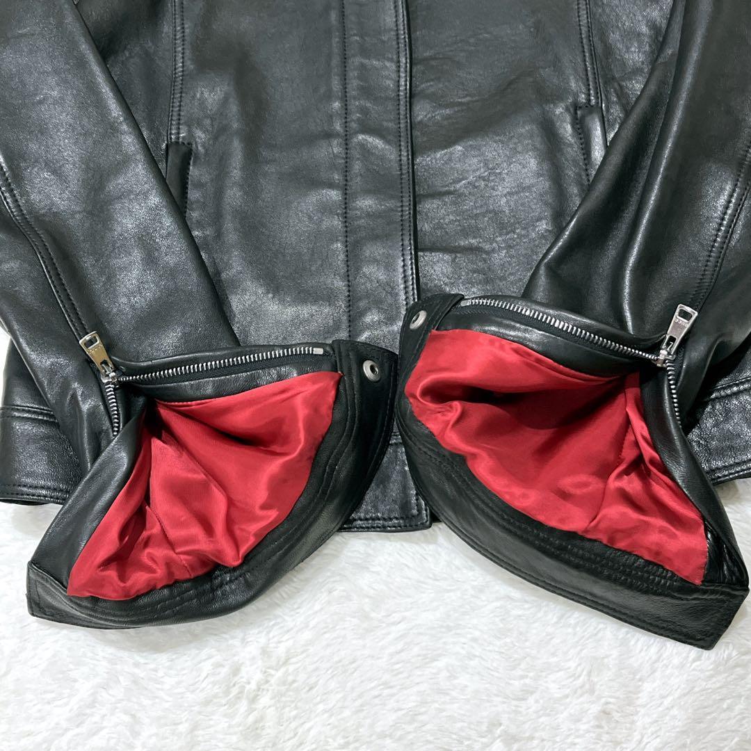 【現行 ✨美品✨サイズ40】GUCCI ラムレザーシングルライダースジャケット