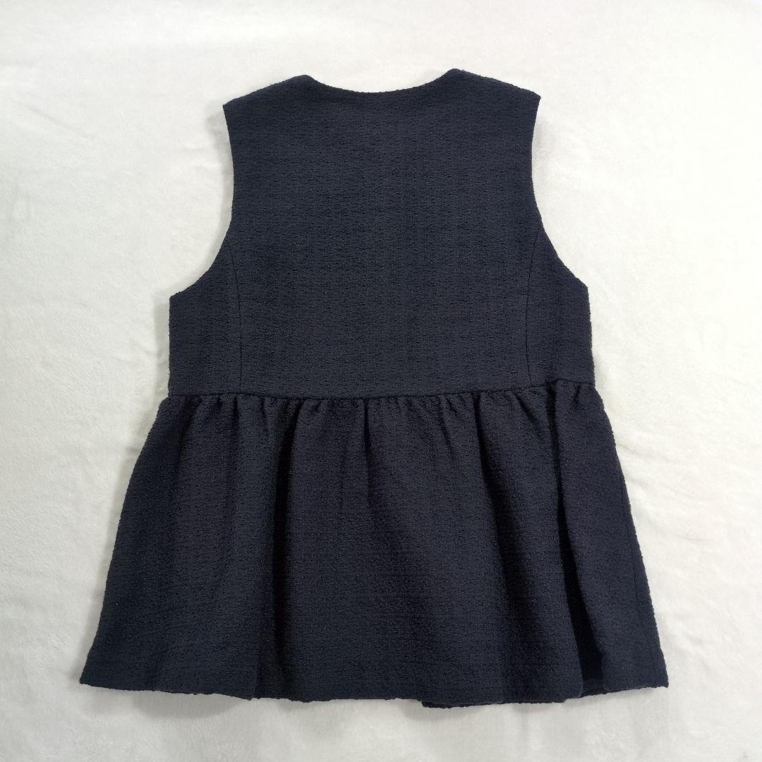 SHIPS セレモニー　スラブ ツイード ジレ パールボタン ネイビー 24SS