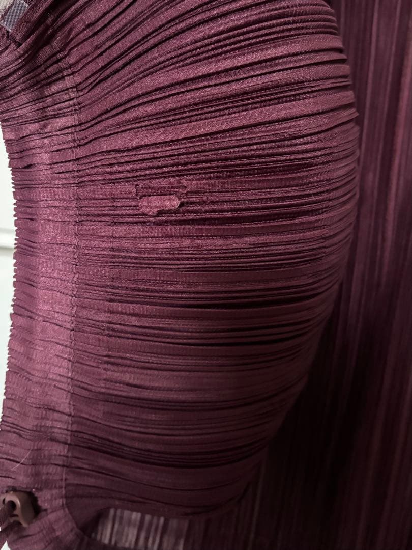 期間限定お値下げ✴︎プリーツプリーズ　バーガンディ フード付きパーカー