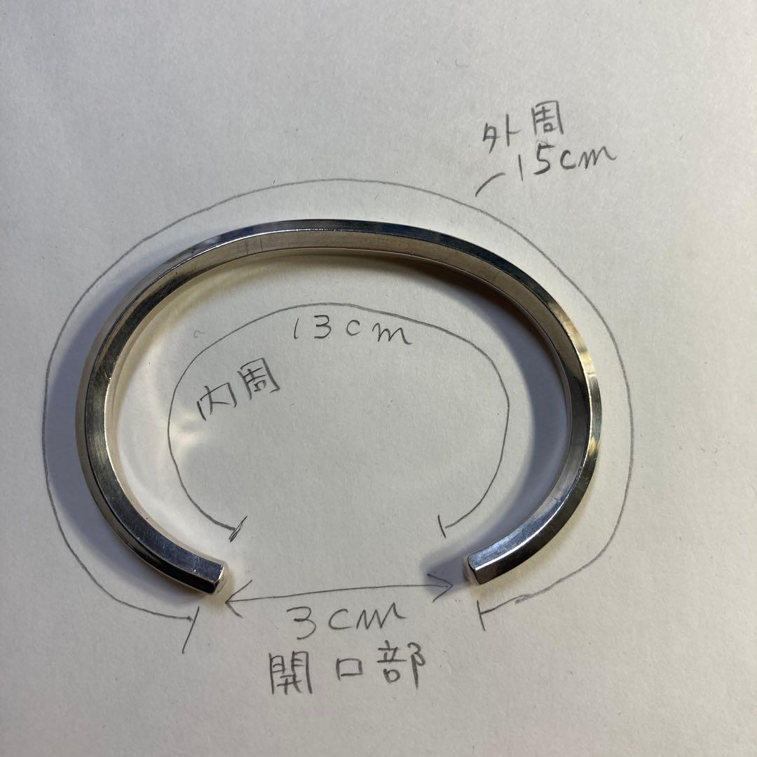 silver950の6角形バングルサティーヌ仕上げ