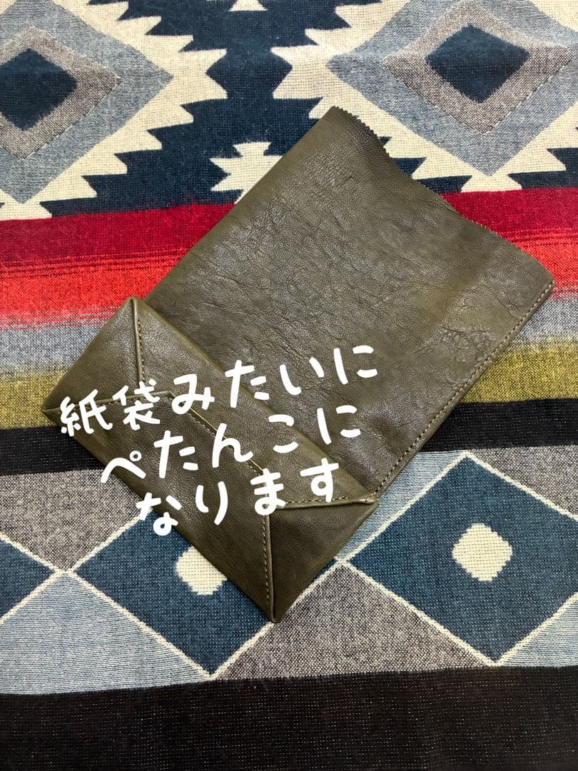 く*⃝様 希少 紙袋ならぬ 革袋 クラッチVer 鹿革 本革 バッグ 手縫いクラ