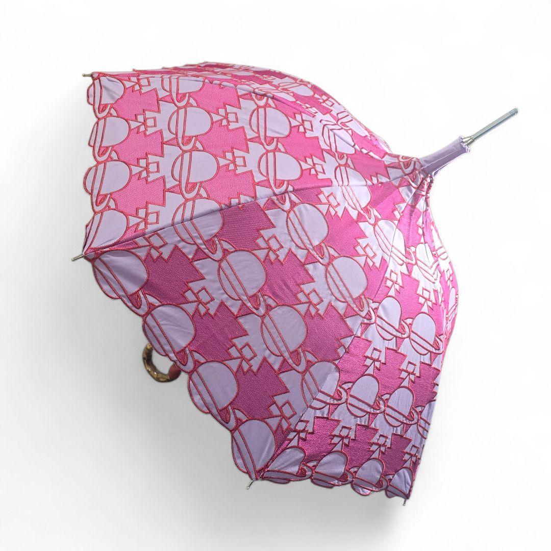 【美品】ヴィヴィアンウエストウッド　日傘　長傘　ピンク系　オーブ総柄
