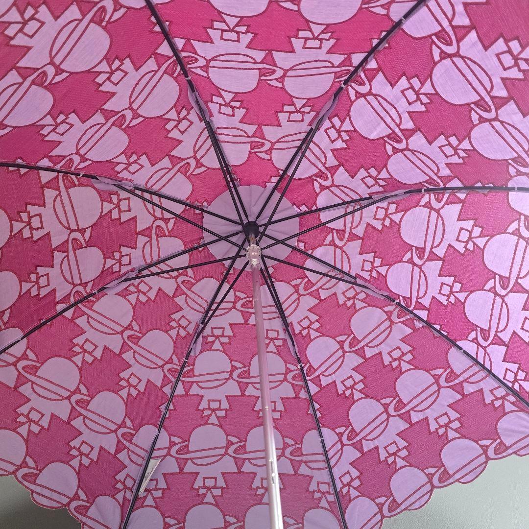 【美品】ヴィヴィアンウエストウッド　日傘　長傘　ピンク系　オーブ総柄