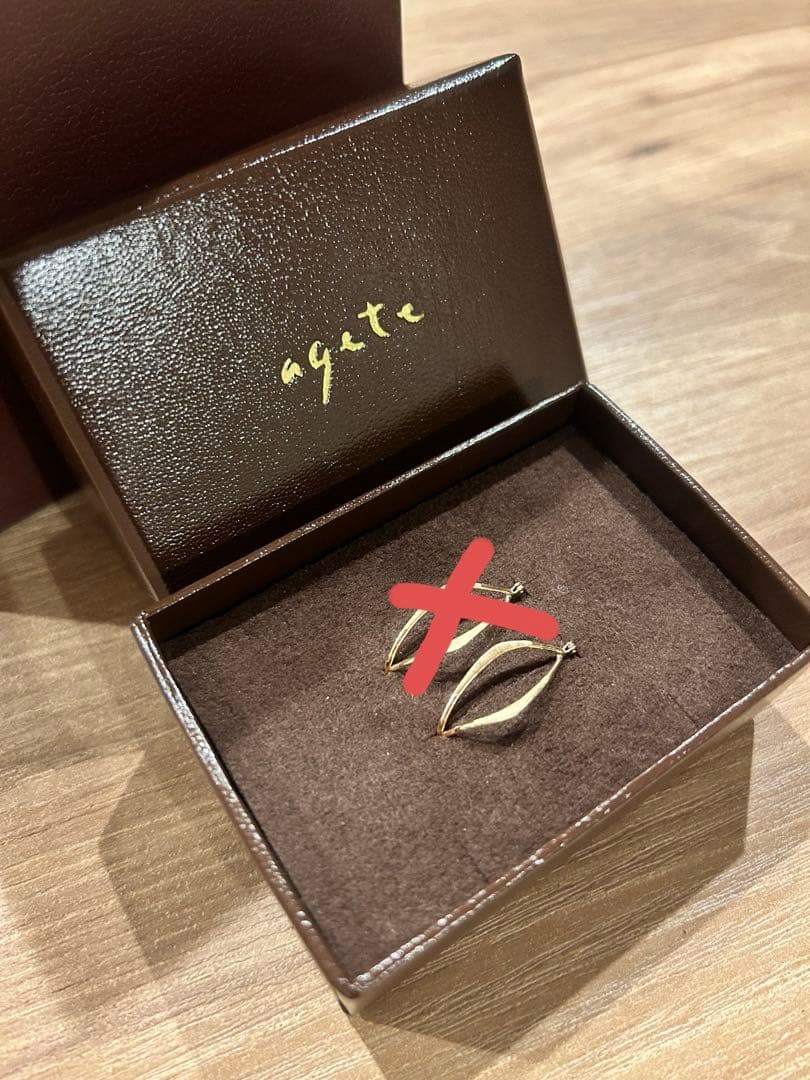 agate K10 フープピアス(片耳のみ)