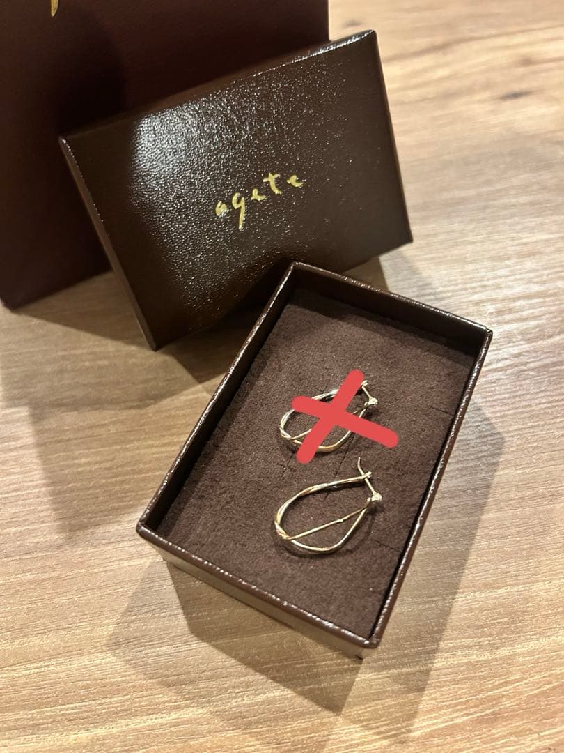 agate K10 フープピアス(片耳のみ)