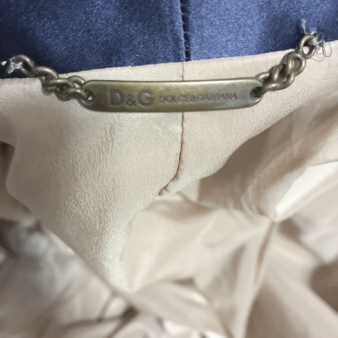 【極美品】D&G ベルベットテーラードジャケット ショールカラー アート 一点物