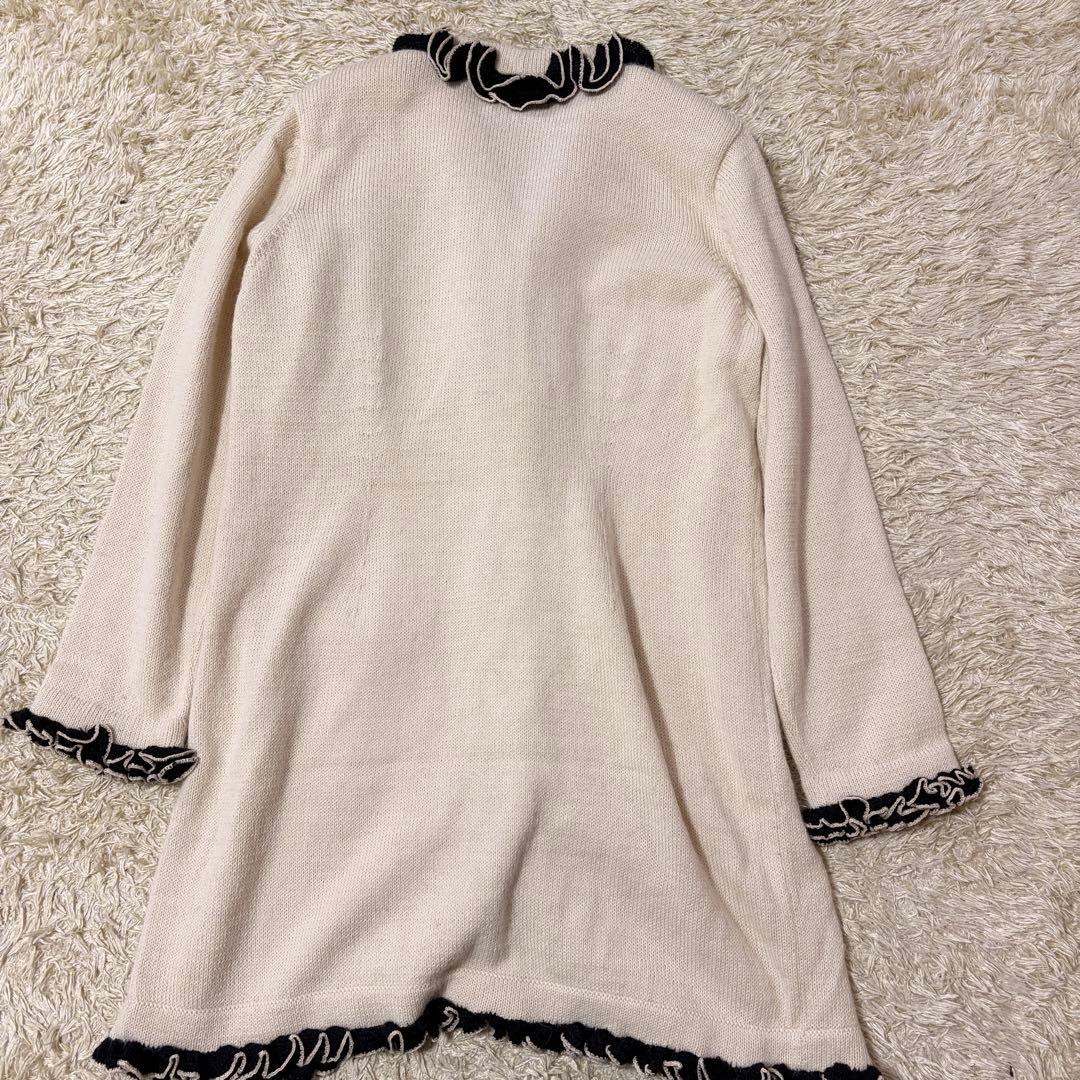 美品  ALPACA ロイヤルアルパカ フリル カーディガン ペルー製