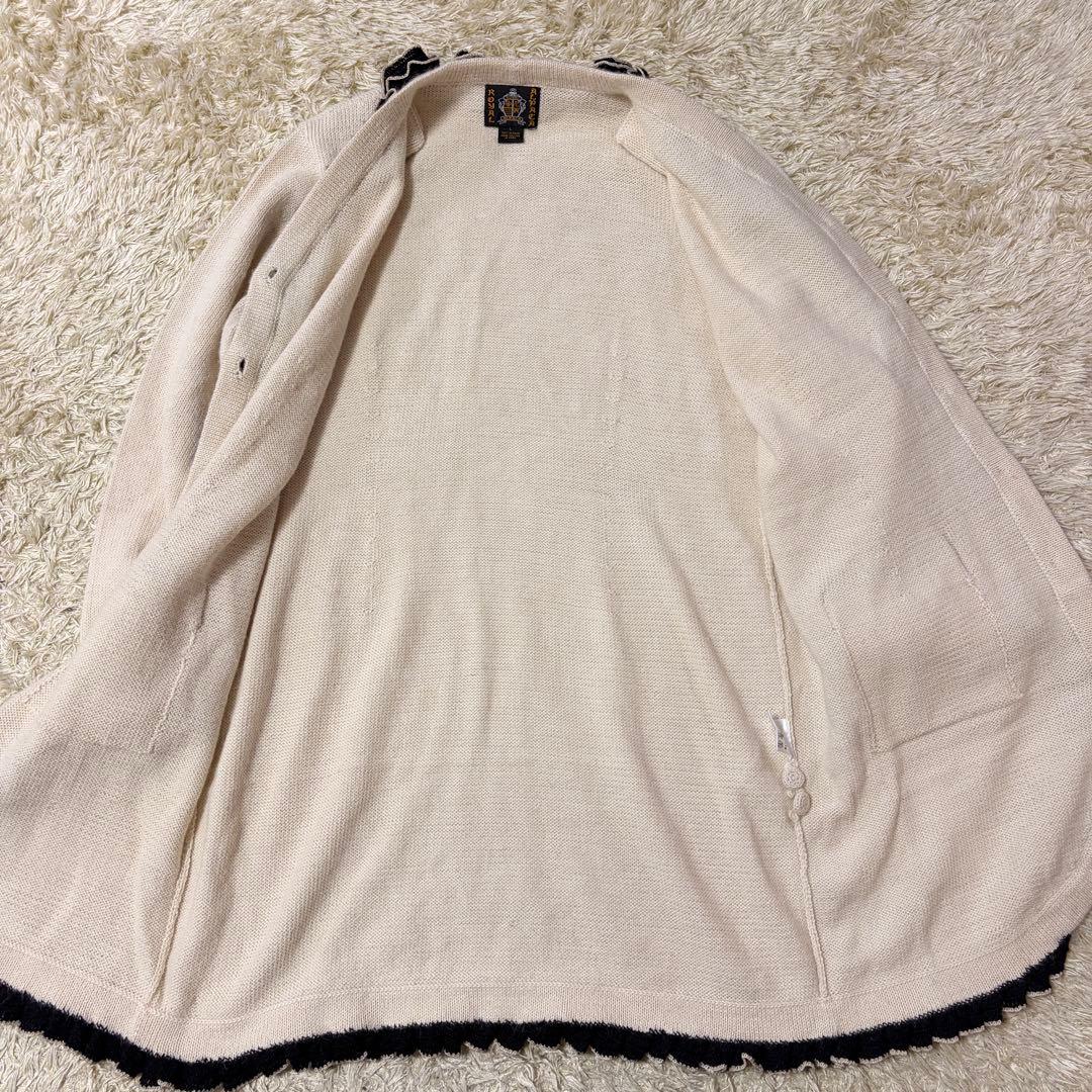 美品  ALPACA ロイヤルアルパカ フリル カーディガン ペルー製