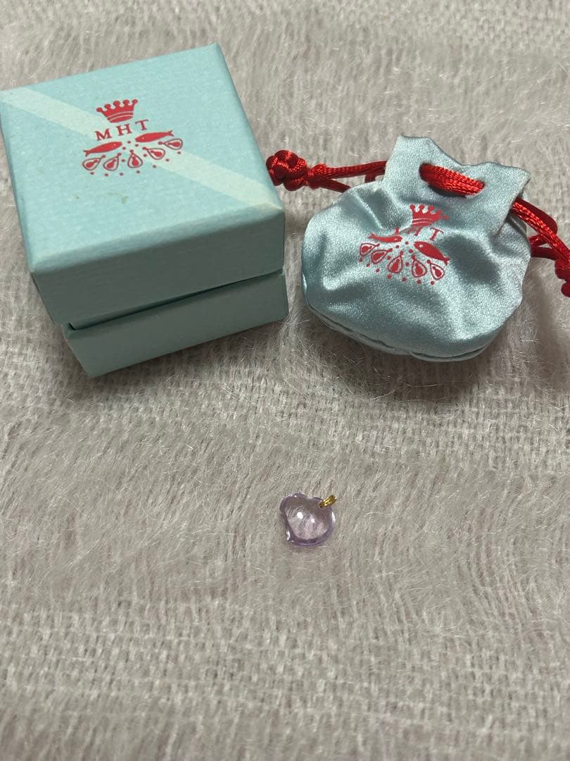 MHT 薄紫 アメジスト ハート型チャーム ネックレス