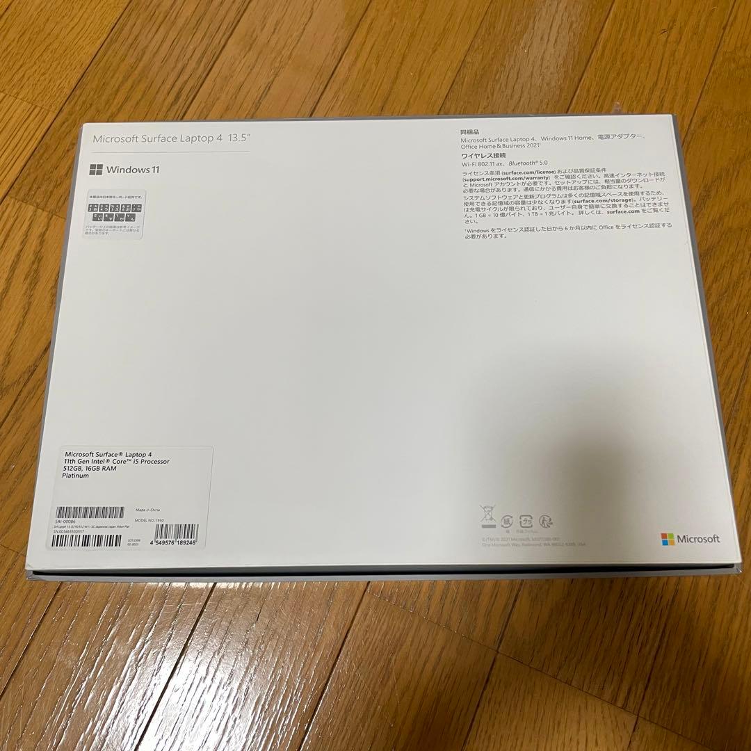 その他ノートPC本体 Microsoft Surface Laptop 4 Core i5 512G